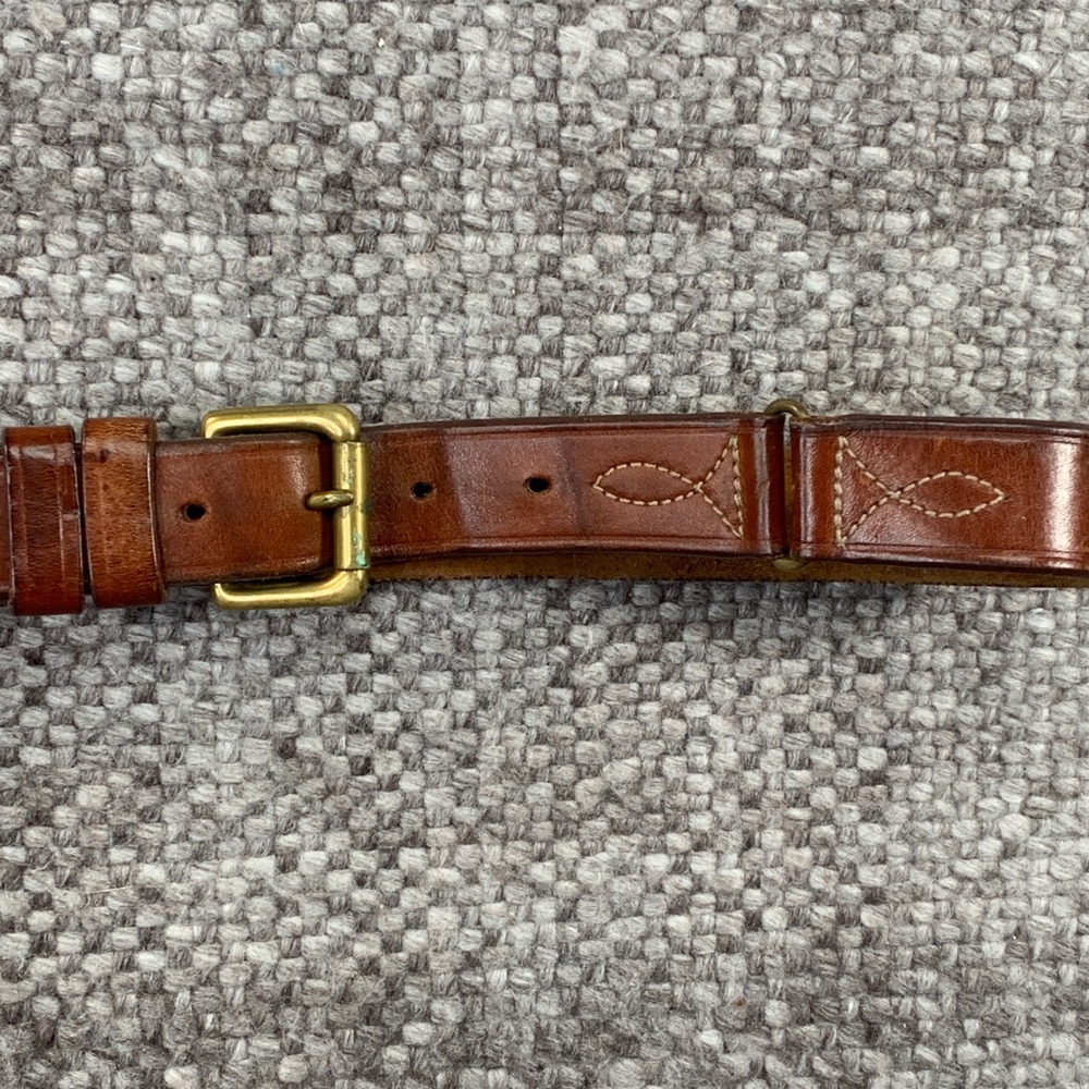 Vintage Gap Brown Genuine Leather Belt Brass Buckle Size M
